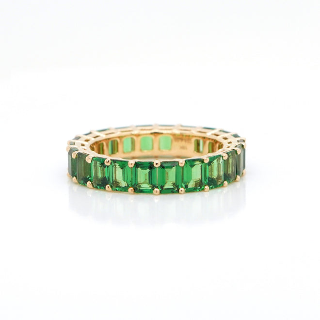 4.57 cts Octagon Tsavorite Eternity Ring