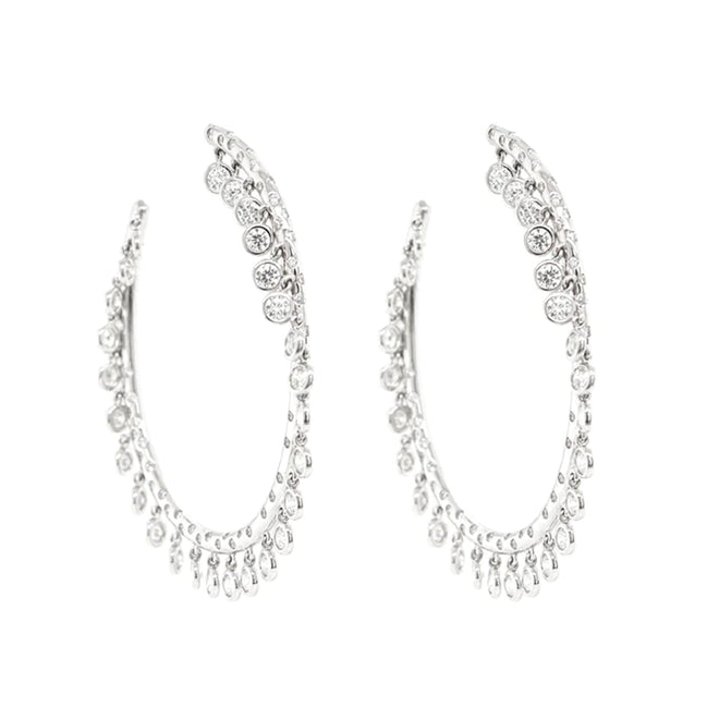 10.95 cts Radiant White Diamond Eternity Hoops