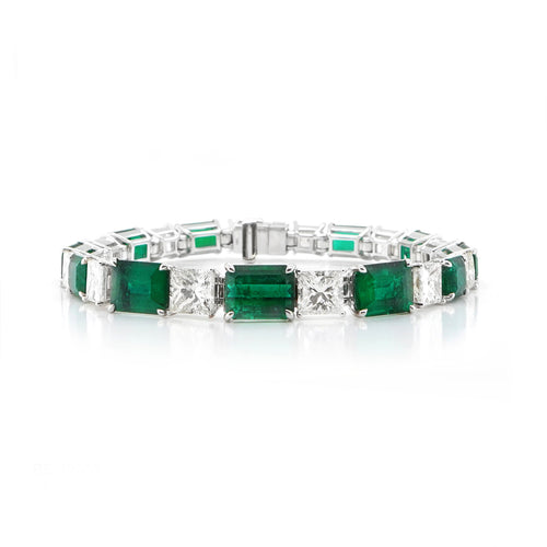 24.13 cts Emerald with Diamond Bracelet (ENQUIRE)