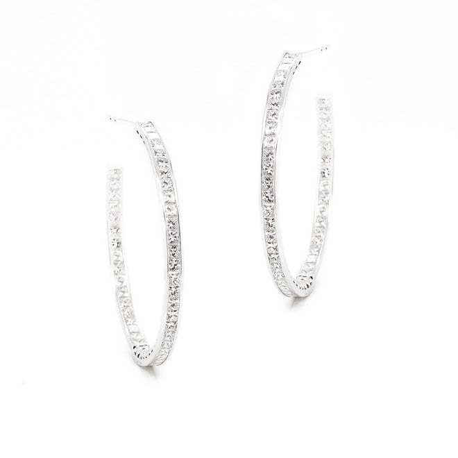 6.08 cts White Princess Diamond Eternity Hoops