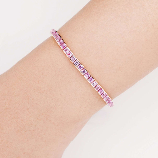7.41 cts Fancy Pink Sapphire Tennis Bracelet