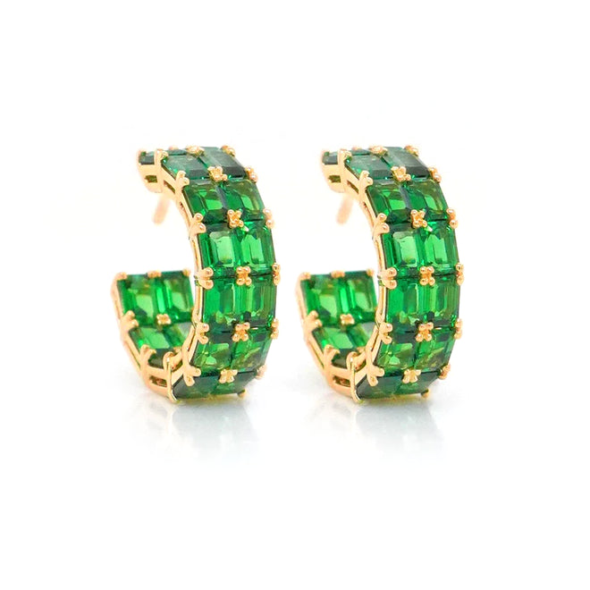 8.41 cts Octagon Tsavorite Eternity Hoops