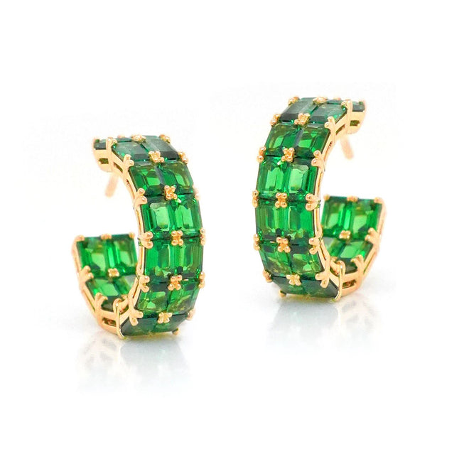 EG-25002-8.41 cts Octagon Tsavorite Eternity Hoops