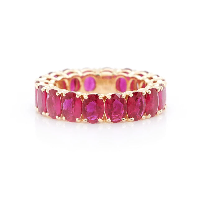 5.17 cts Oval Ruby Eternity Ring