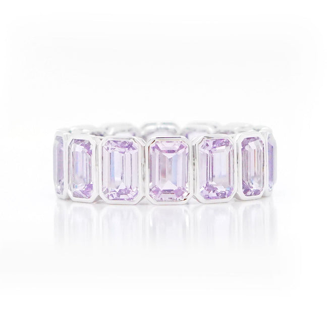 ETN-RS-25006 9.07 cts Unheated Octagon Fancy Sapphire Eternity Ring