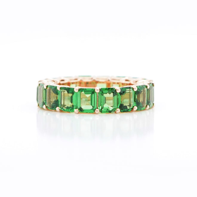 ETN RG-23033-7.69 cts Octagon Tsavorite Eternity Ring