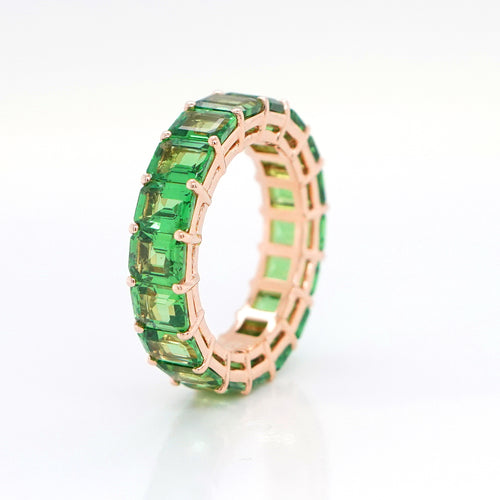 ETN RG-23033-7.69 cts Octagon Tsavorite Eternity Ring