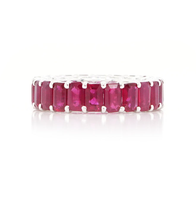 9.02 cts Octagon Ruby Eternity Ring