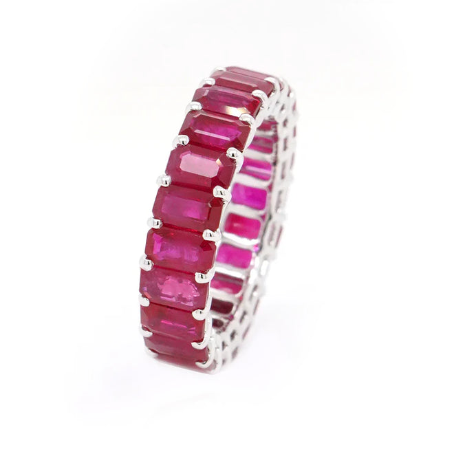 9.02 cts Octagon Ruby Eternity Ring