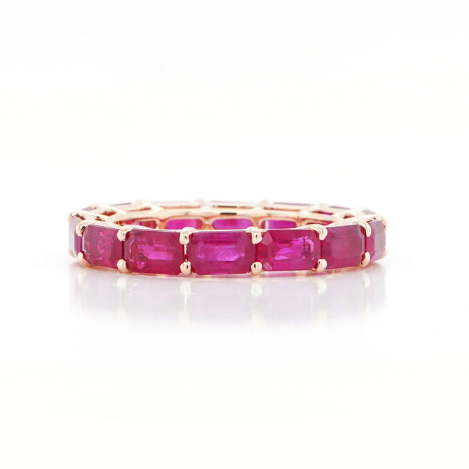 4.70 cts Burmese Octagon Ruby Eternity Ring