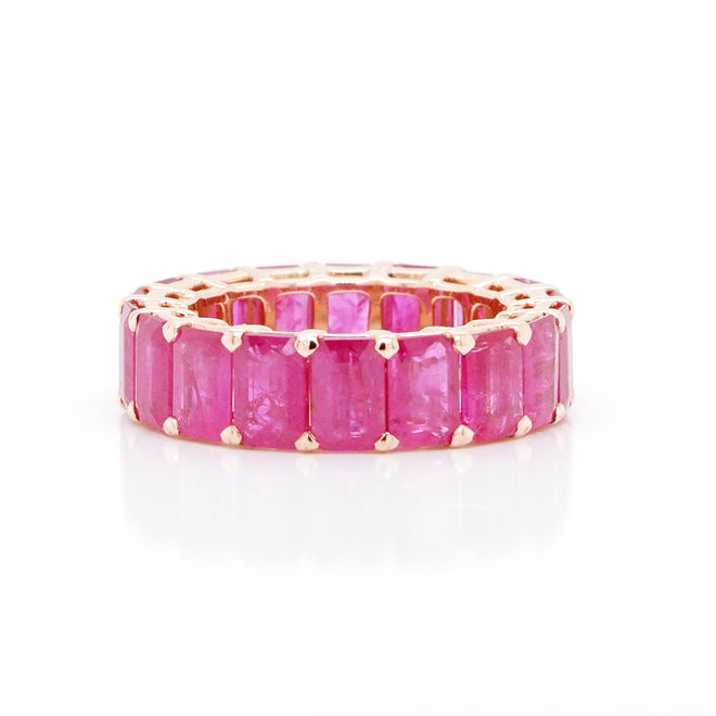 12.38 cts Burmese Octagon Ruby Eternity Ring