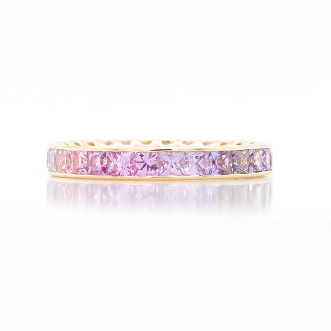 2.60 cts Fancy Pink Princess Sapphire Eternity Ring