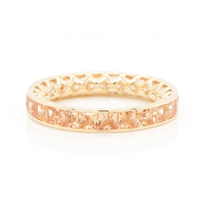 3.80 cts Princess Fancy Sapphire Eternity Ring