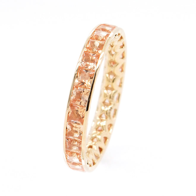 3.80 cts Princess Fancy Sapphire Eternity Ring