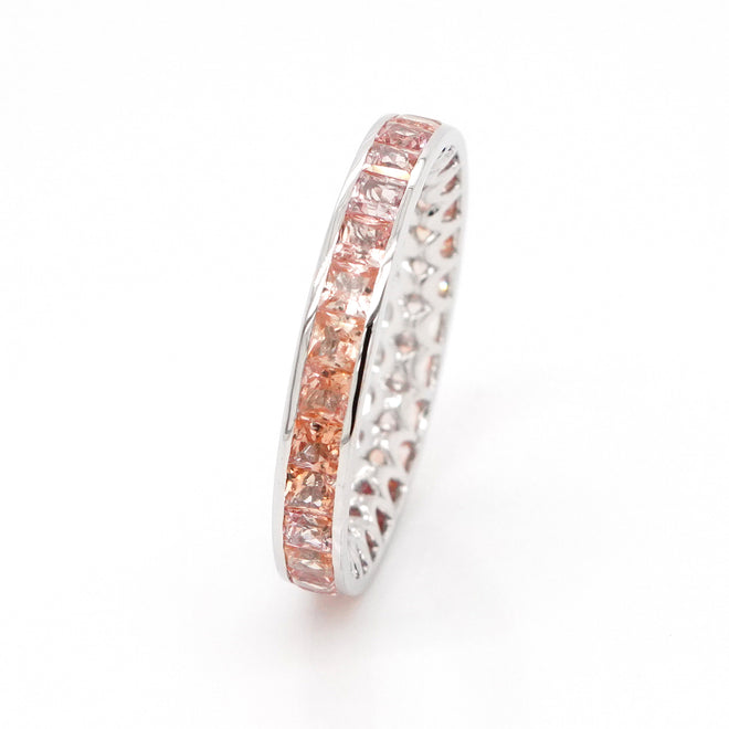 3.01 cts Fancy Pink Princess Sapphire Eternity Ring
