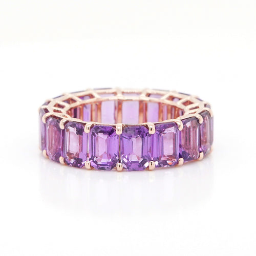 12.48 cts Octagon Fancy Sapphire Eternity Ring