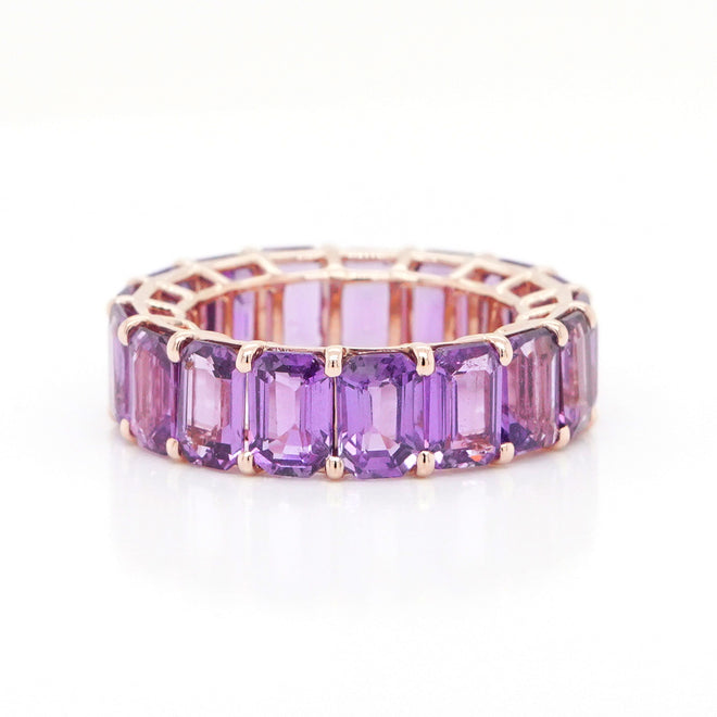 12.48 cts Octagon Fancy Sapphire Eternity Ring