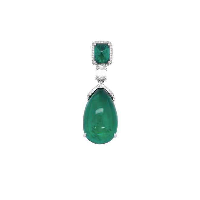 26.77 / 2.82 cts Emerald with Diamond Necklace (ENQUIRE)