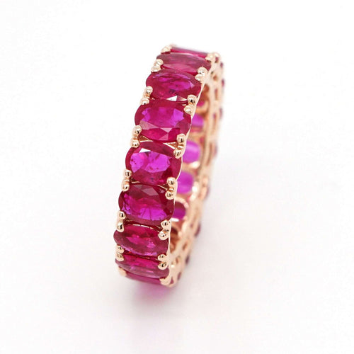 5.24 cts Ruby Oval Eternity Ring