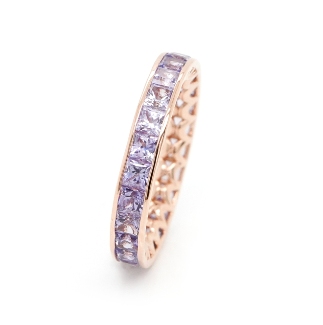3.56 cts Princess Fancy Sapphire Eternity Ring