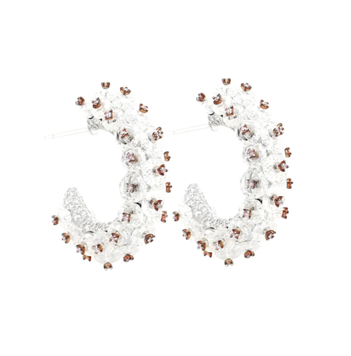 27.16 cts BEAD Diamond with Pink Diamond Pavé Eternity Hoops