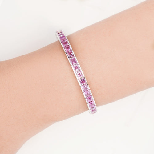 18.42 cts Fancy Sapphire Tennis Bracelet