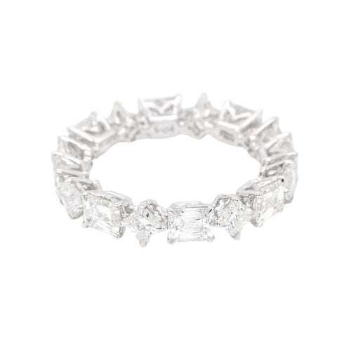 2.80 cts White Cushion Criss Diamond Eternity Ring