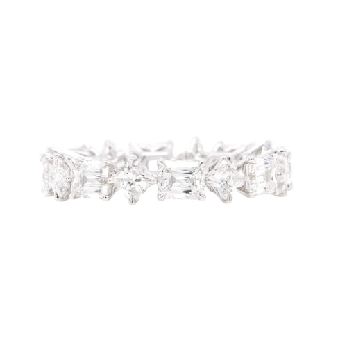 2.80 cts White Cushion Criss Diamond Eternity Ring