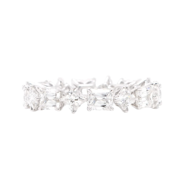 2.80 cts White Cushion Criss Diamond Eternity Ring