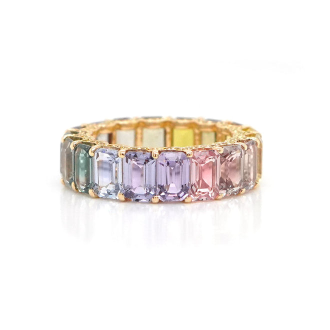 etn-rs-25015-11.38  0.47 cts Octagon Fancy Sapphire Eternity Ring