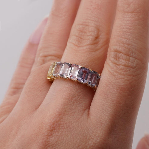 etn-rs-25015-11.38  0.47 cts Octagon Fancy Sapphire Eternity Ring