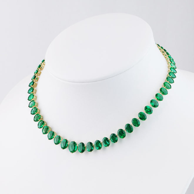 ne-25004-81.33 cts Oval Emerald Necklace (ENQUIRE)