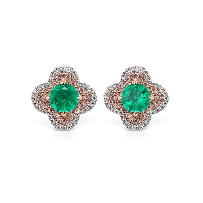0.78 /0.99 cts Colombian Emerald Earring