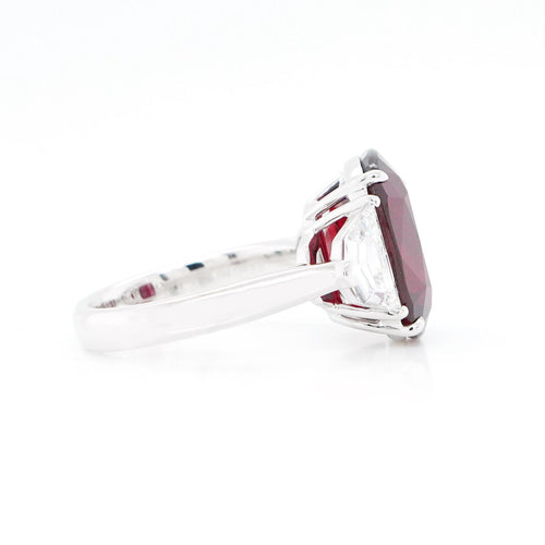 10.13 cts Cushion Ruby with Diamond Ring (ENQUIRE)