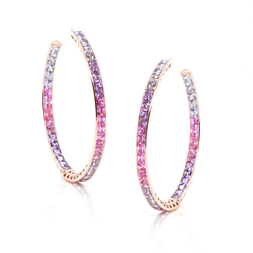 10.52 cts Fancy Sapphire Eternity Hoops