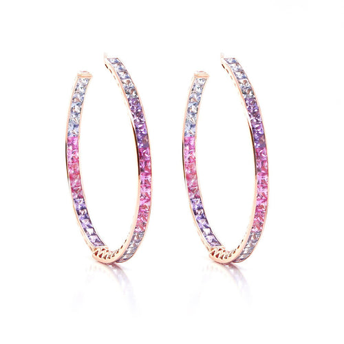 10.52 cts Fancy Sapphire Eternity Hoops