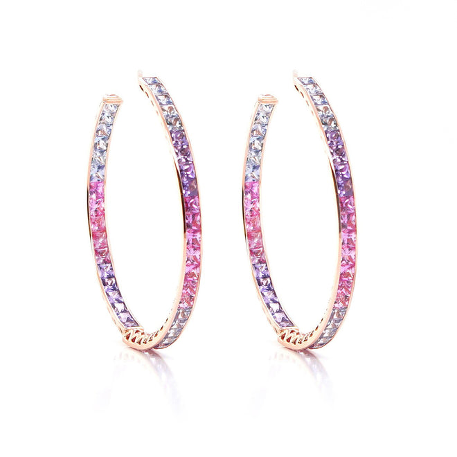10.52 cts Fancy Sapphire Eternity Hoops