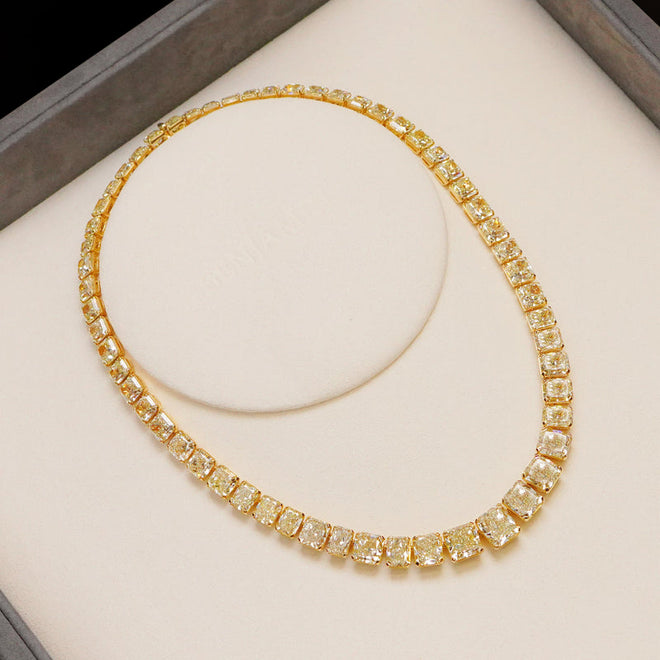 104.46 cts Fancy Radiant Yellow Diamond Necklace (ENQUIRE)