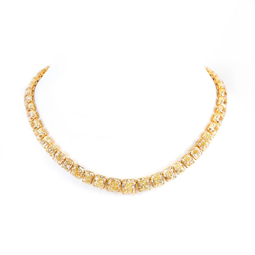 104.46 cts Fancy Radiant Yellow Diamond Necklace (ENQUIRE)