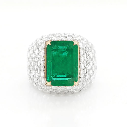 4.97 cts Octagon Emerald Ring