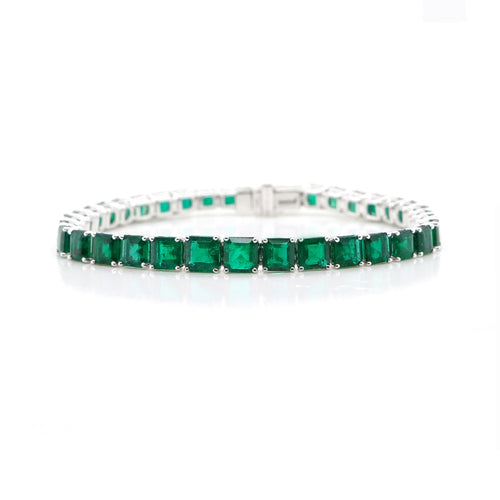 17.21 cts Octagon Emerald Tennis Bracelet