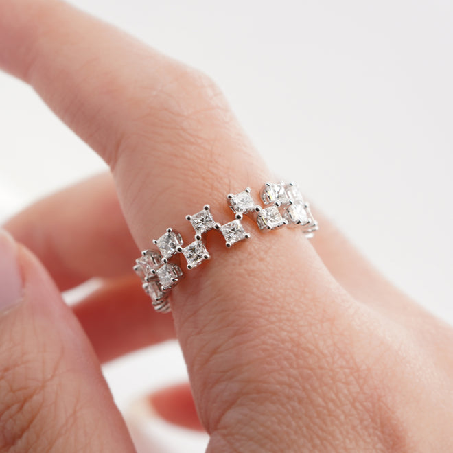 2.01 cts White Princess Diamond Eternity Ring