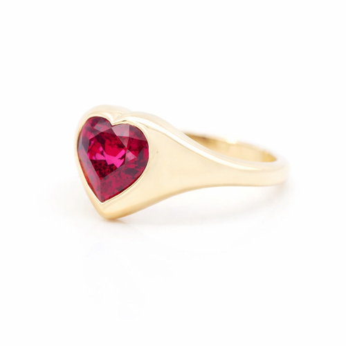 2.05 cts Heart Shape Ruby Ring