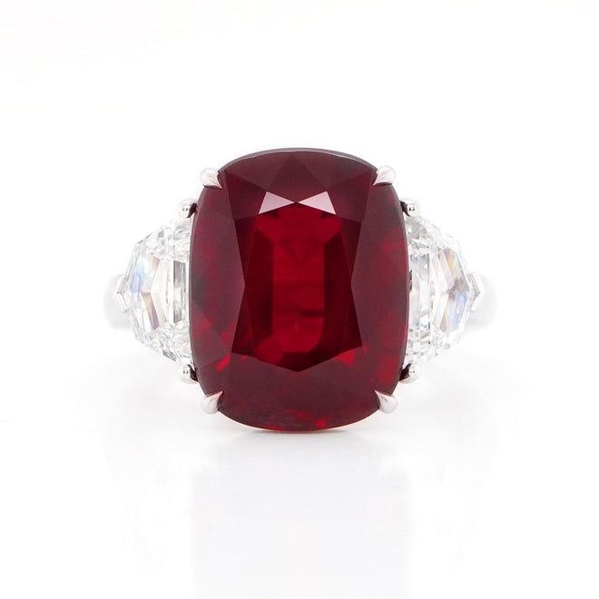 10.13 cts Cushion Ruby with Diamond Ring (ENQUIRE)
