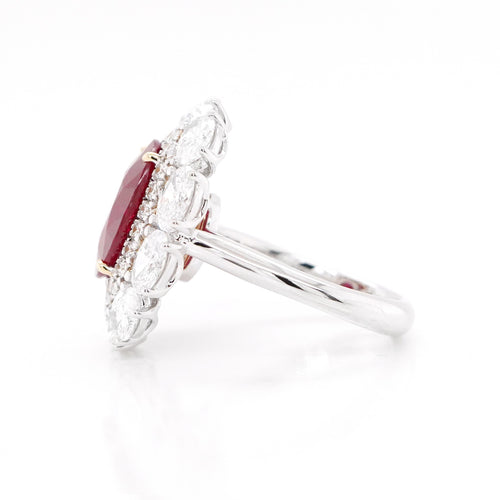 4.013 / 3.22 cts Ruby with Diamond Ring