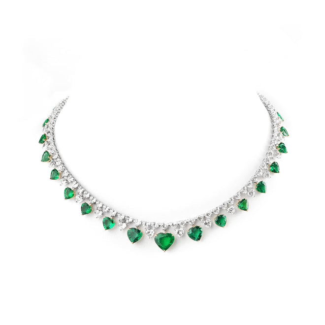 30.34 / 32.94 cts Emerald with Diamond Necklace (ENQUIRE)
