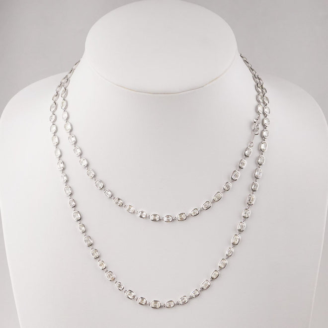 38.44 cts Cushion Diamond Necklace