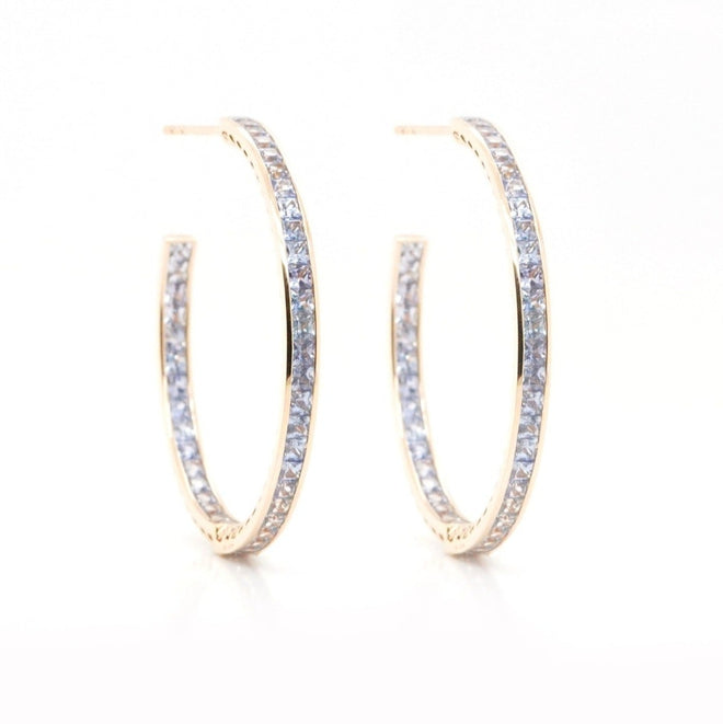 8.88 cts Fancy Princess Sapphire Eternity Hoops