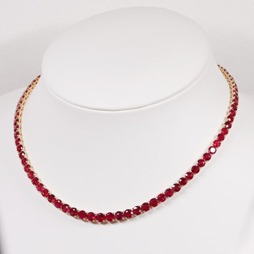  47.11 cts Ruby Tennis Necklace