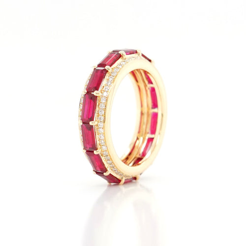 3.16 cts Baguette Ruby Eternity Ring